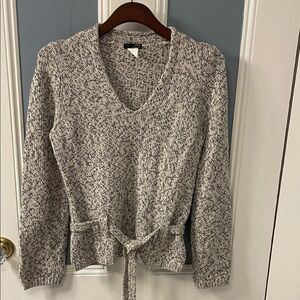 J. Crew Italian Merino Wool V-Neck Belted Sweater